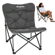 KingCamp Camping Chairs Clearance Oversized Comfy Butterfly Dorm Chairs with Padded Seats Proteable Fold Chairs for Indoor and Outdoor Adult Support 300lbs Grey